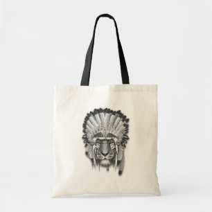 Native American Tiger Chief Tote Bag