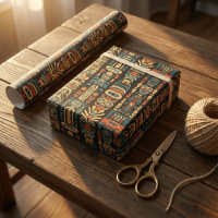 Native American Totem Poles and Feathers Design