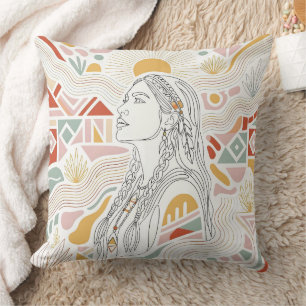 Native American Tribal Art Throw Pillow