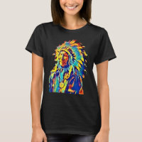 Native American Tribal Chief Red Cloud Colourful