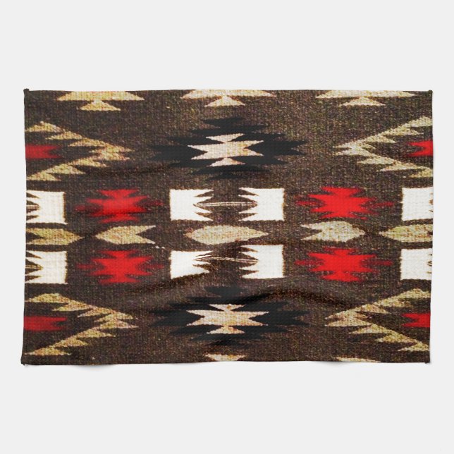 Native American Tribal Design Print Kitchen Towel (Horizontal)