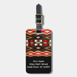 Native American Tribal Design Print Luggage Tag