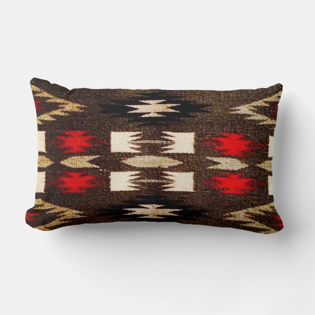 Native American Tribal Design Print Lumbar Pillow (Front)