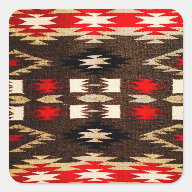 Native American Tribal Design Print Square Sticker (Front)