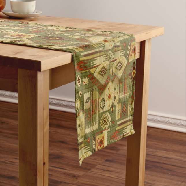 Native american tribal fabric I + your ideas Long Table Runner (In Situ)
