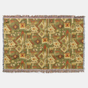 Native american tribal fabric I + your ideas Throw Blanket