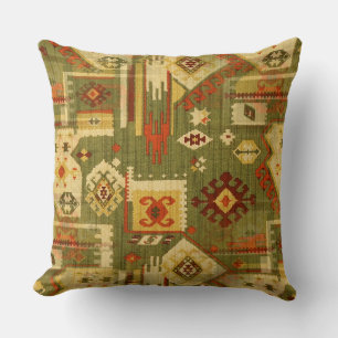 Native american tribal fabric I + your ideas Throw Pillow