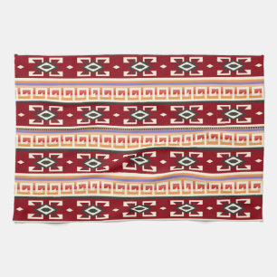 Native American Tribal Geometric Pattern Kitchen Towel