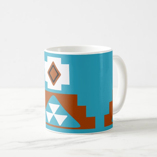 Native American Tribal Inspired Pattern Coffee Mug (Front Right)