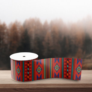 Native American Tribal Pattern Native Indian  Grosgrain Ribbon