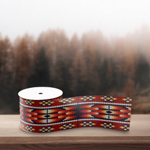 Native American Tribal Pattern Native Indian  Grosgrain Ribbon