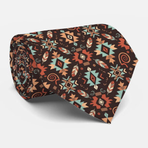 Native American Tribal Southwestern Geometric Tie