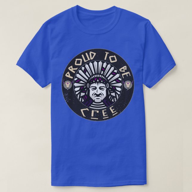 Native American Tribes Proud To Be Cree Chief Head T-Shirt (Design Front)