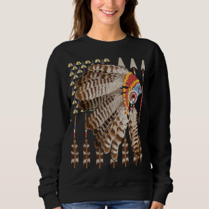 Native American Usa Flag Cherokee Patriotic Indian Sweatshirt