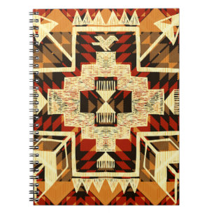 Native American, Vintage Hand-Drawn Abstract. Notebook