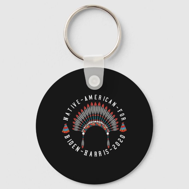 Native American Voters For Biden-harris Anti-trump Keychain (Front)