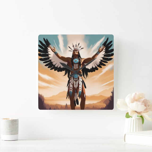 Native American Warrior Clock (Home)