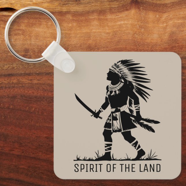Native American Warrior  Keychain (Front)