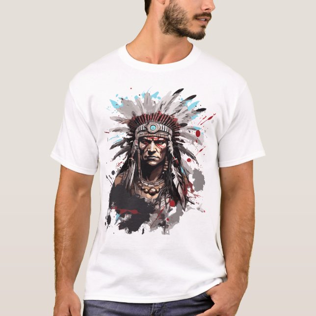 Native American Warrior T-Shirt (Front)