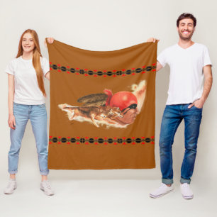 Native American Wolf Clan Cherokee Indian Warrior Fleece Blanket