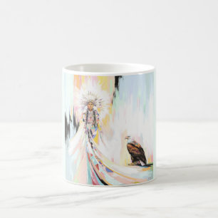 Native American Woman And Eagle Coffee Mug