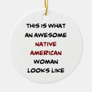 native american woman, awesome ceramic ornament