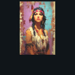 Native American Woman Portrait Canvas Print<br><div class="desc">Bring bold beauty and cultural-inspired elegance to your space with this striking Native American woman canvas print. Featuring a colorful painted portrait with rich texture, expressive detail, and a vibrant southwestern aesthetic, this artwork creates a stunning focal point in a living room, bedroom, office, studio, or creative space. Perfect for...</div>