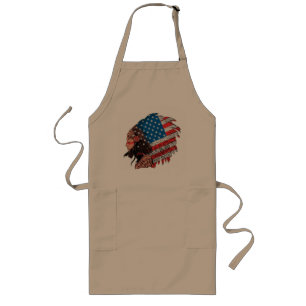 Native American Woman with Headdress Long Apron