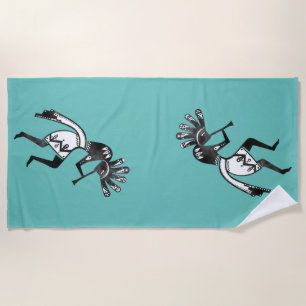 Native Americans Culture - Dancing Kokopelli 1 Beach Towel
