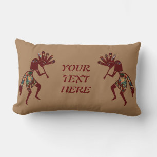 Native Americans Culture - Dancing Kokopelli 3 Lumbar Pillow