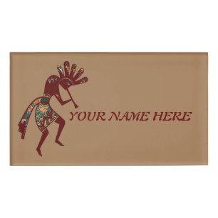 Native Americans Culture - Dancing Kokopelli 3 Name Tag