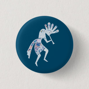 Native Americans Culture - Dancing Kokopelli 4 1 Inch Round Button