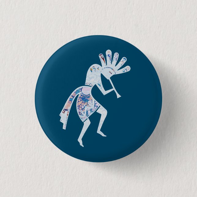 Native Americans Culture - Dancing Kokopelli 4 1 Inch Round Button (Front)