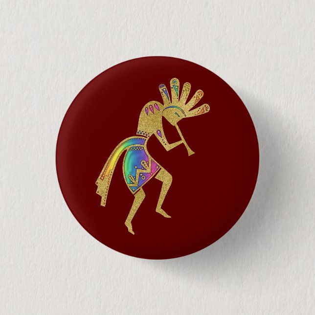 Native Americans Culture - Dancing Kokopelli 5 1 Inch Round Button (Front)