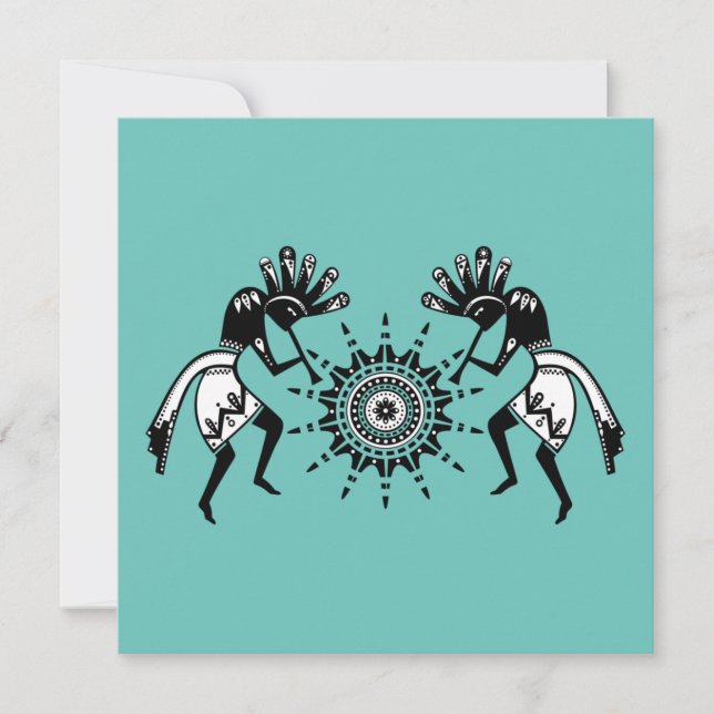 Native Americans Culture - Sun Dancing Kokopelli 1 Card (Front)