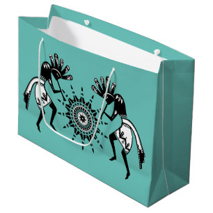 Native Americans Culture - Sun Dancing Kokopelli 1 Large Gift Bag