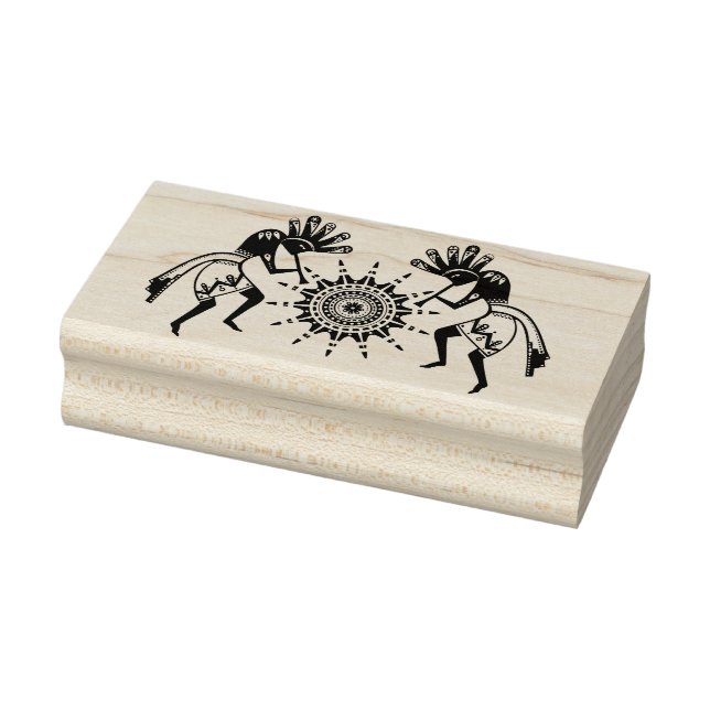 Native Americans Culture - Sun Dancing Kokopelli 1 Rubber Stamp (Stamp)