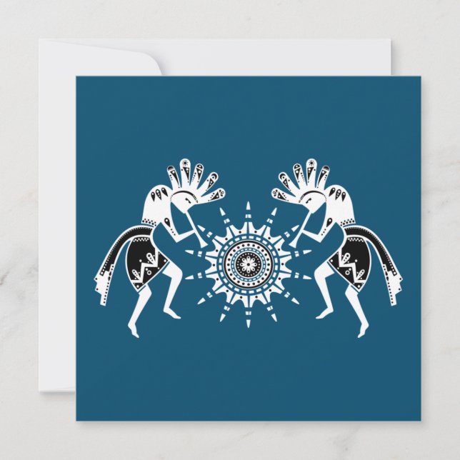 Native Americans Culture - Sun Dancing Kokopelli 2 Card (Front)