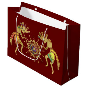 Native Americans Culture - Sun Dancing Kokopelli 3 Large Gift Bag