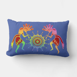 Native Americans Culture - Sun Dancing Kokopelli 4 Lumbar Pillow