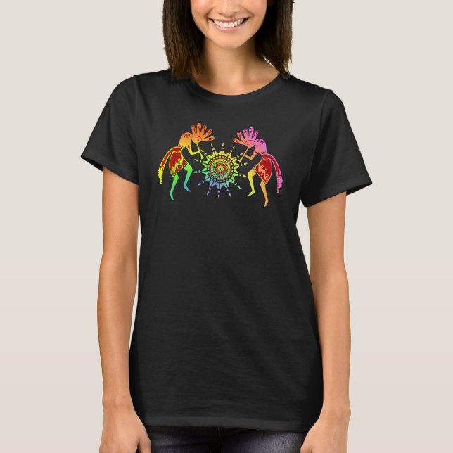 Native Americans Culture  Sun Dancing Kokopelli 4  T-Shirt (Front)