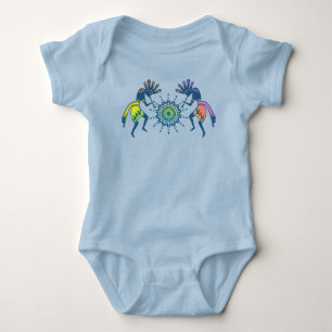 Native Americans Culture - Sun Dancing Kokopelli 5 Baby Bodysuit