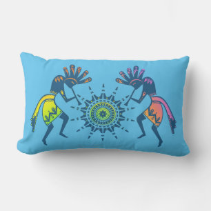Native Americans Culture - Sun Dancing Kokopelli 5 Lumbar Pillow