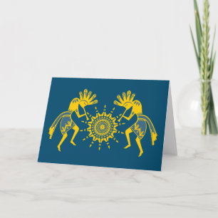 Native Americans Culture - Sun Dancing Kokopelli 6 Card