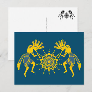 Native Americans Culture - Sun Dancing Kokopelli 6 Postcard