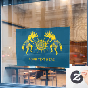 Native Americans Culture - Sun Dancing Kokopelli 6 Window Cling