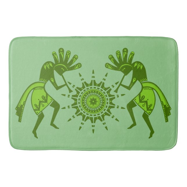 Native Americans Culture - Sun Dancing Kokopelli 7 Bath Mat (Front)