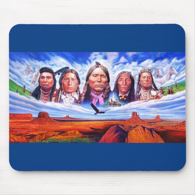 Native Americans Indian Chiefs Customizable Mouse Pad (Front)