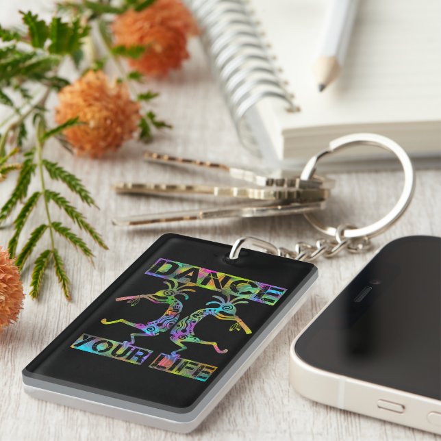 Native Americans Kokopelli - Dance Your Life 2 Keychain (Front Right)