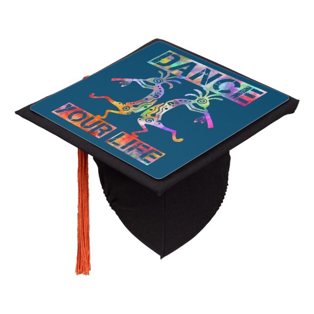 Native Americans Kokopelli - Dance Your Life 3 Graduation Cap Topper (Angled)
